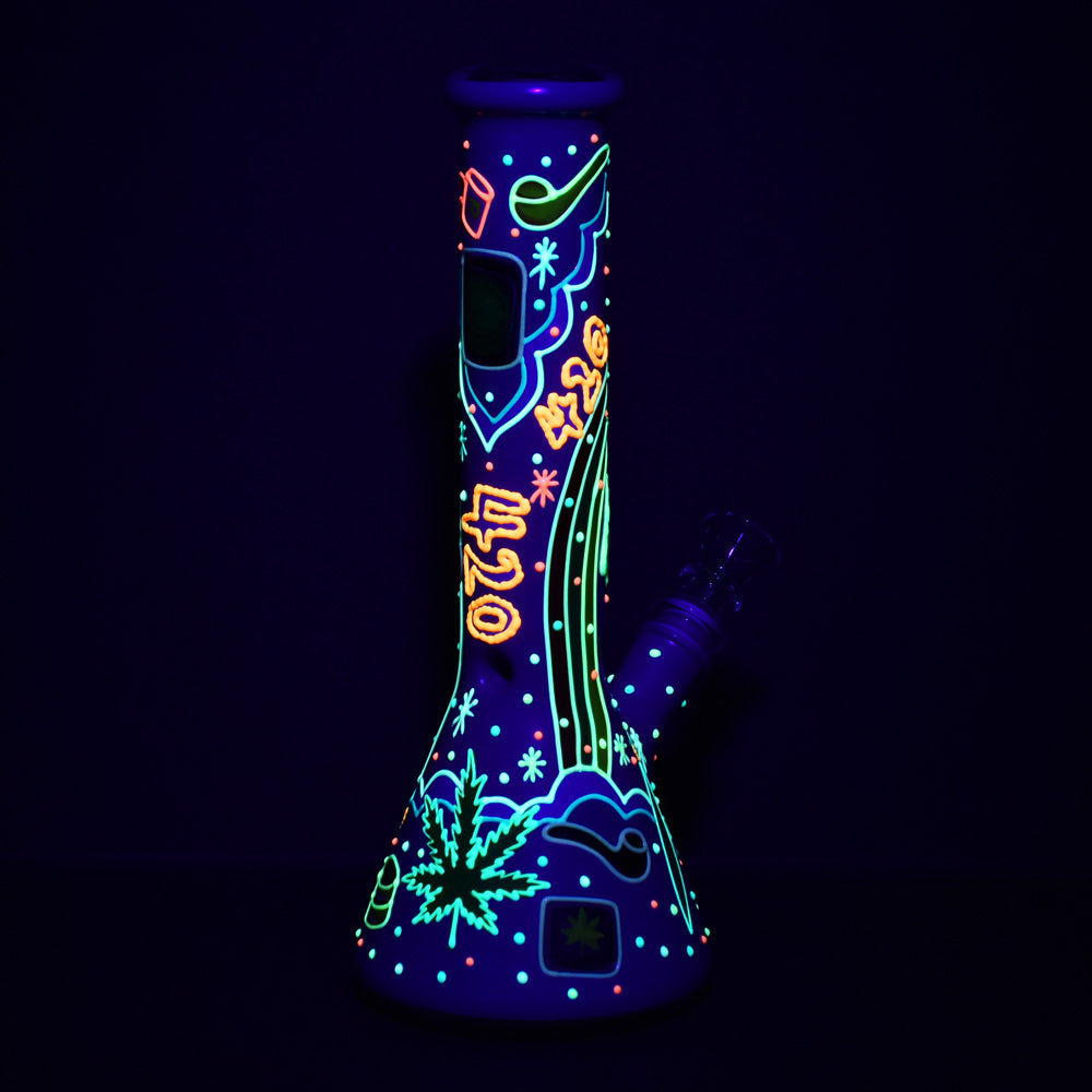 420 Beach Vibes Beaker Bong | Regular Size | Glow In The Dark