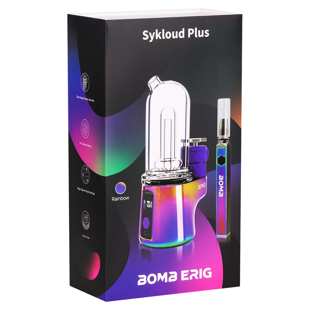 BOMB Sykloud eRig & Hot Knife Set | Rainbow | Packaging