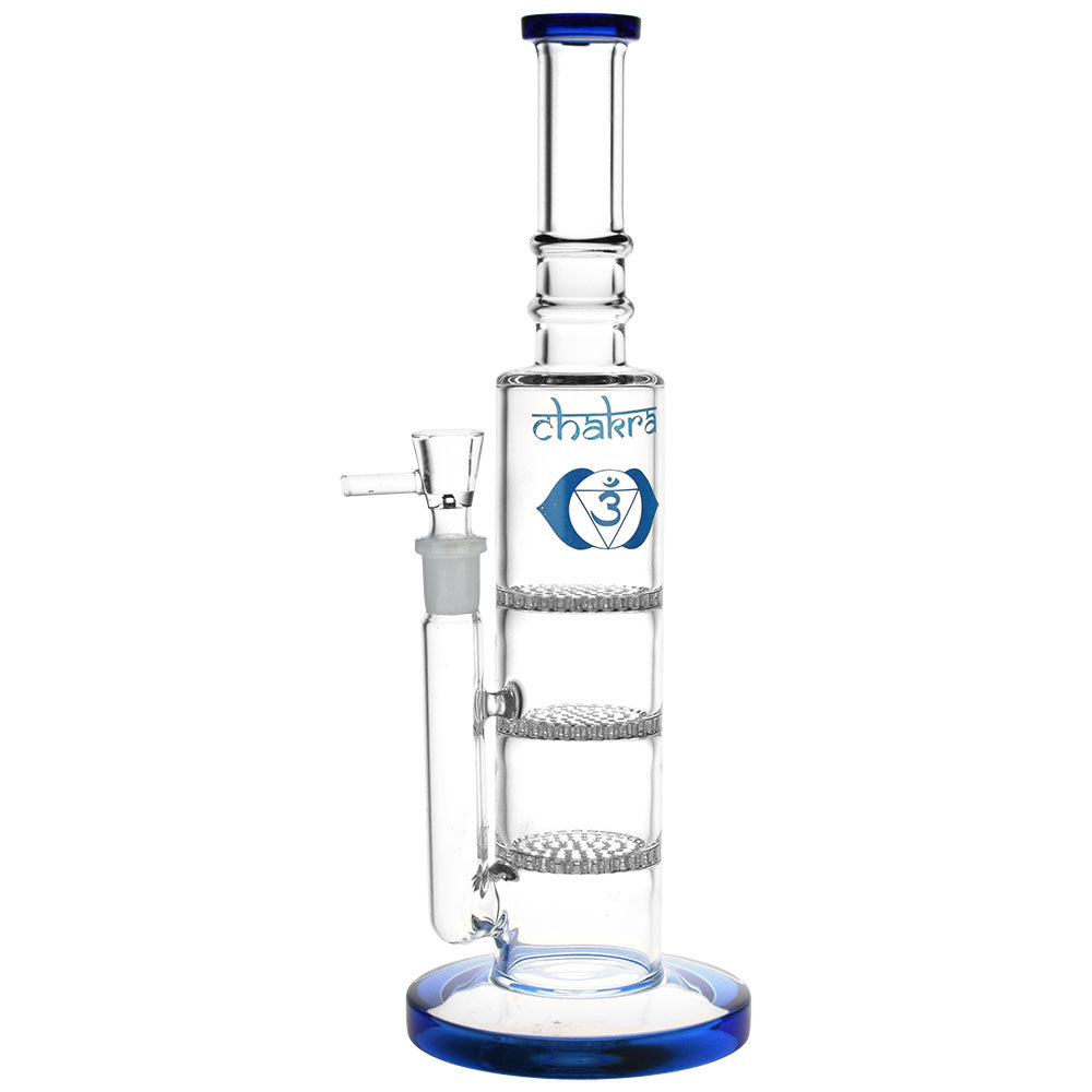 Chakra Triple Honeycomb Tower Bong | Blue