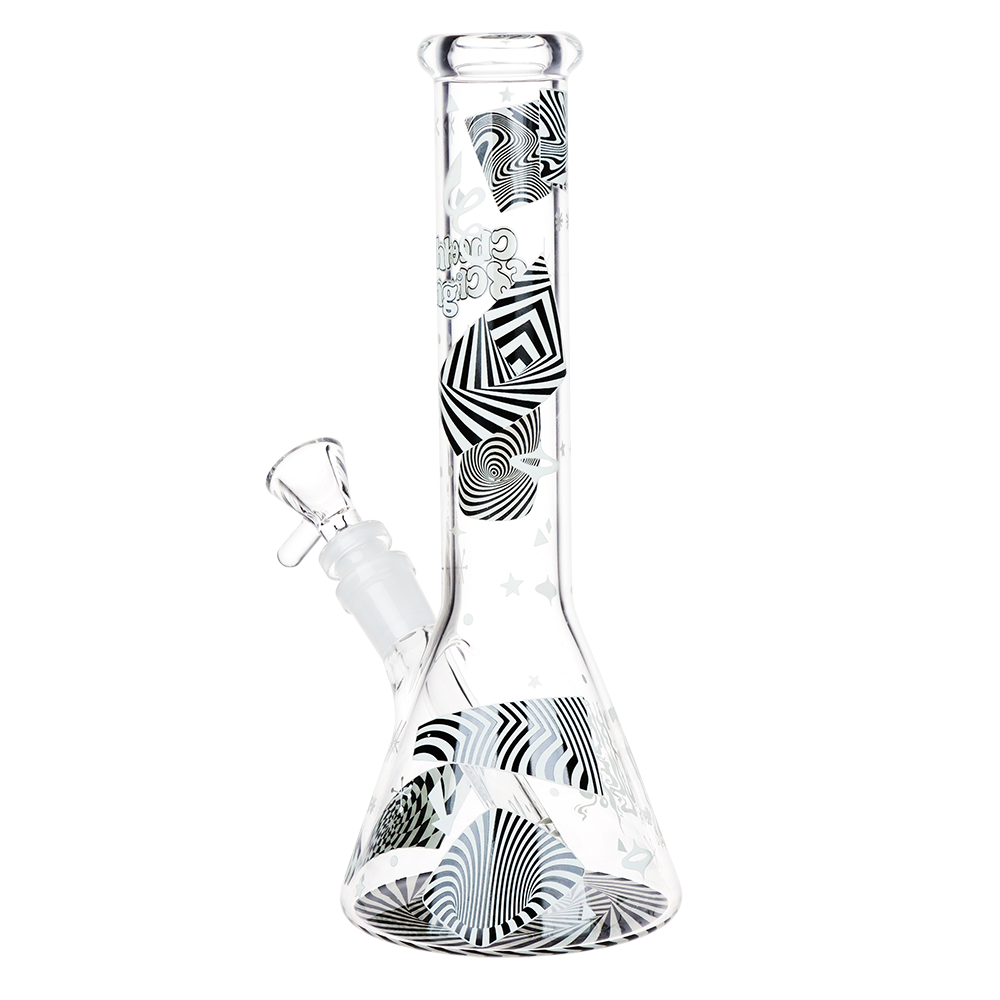 Cheech & Chong Glass Beaker Bong | Optical Illusion Glow Back View
