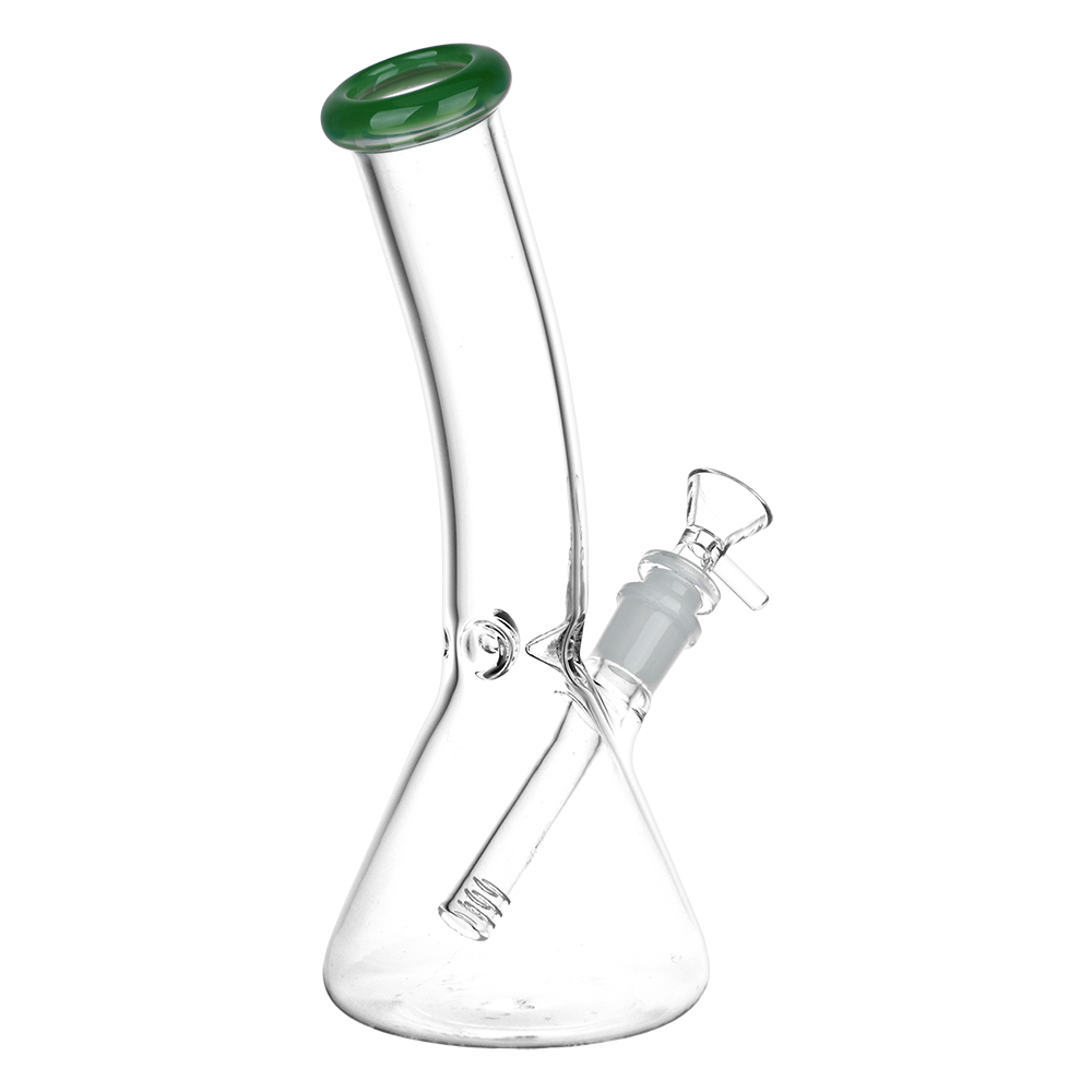 Classic Glass Bent Neck Beaker Bong | Medium Size | Back View