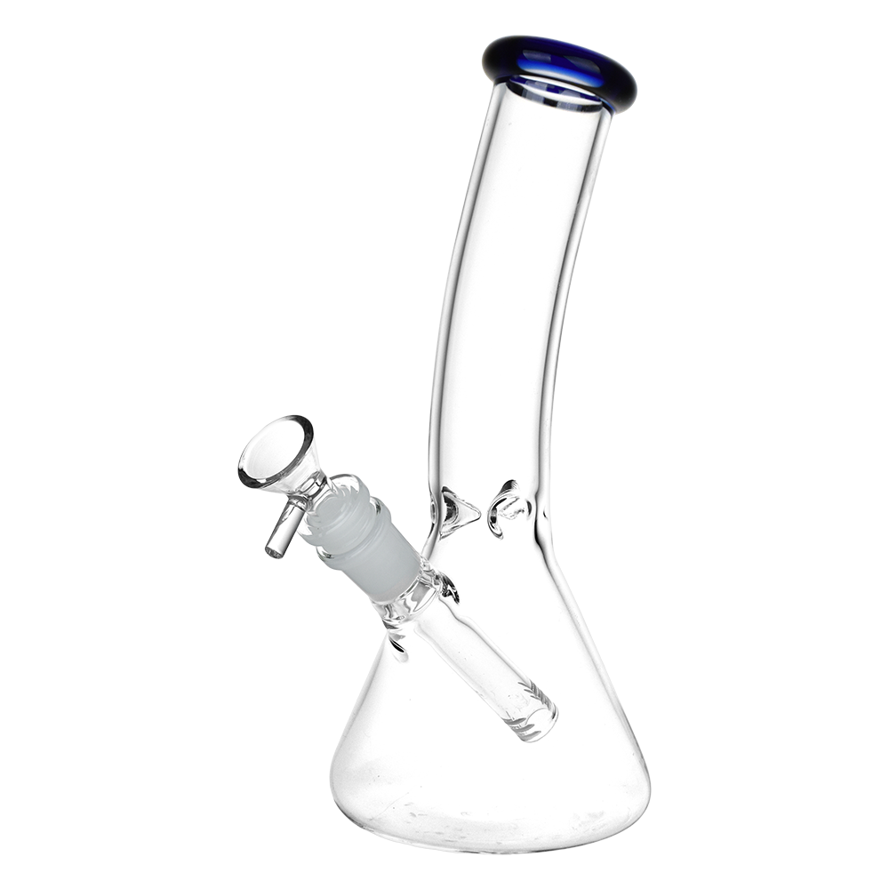 Classic Glass Bent Neck Beaker Bong | Medium Size | Front View