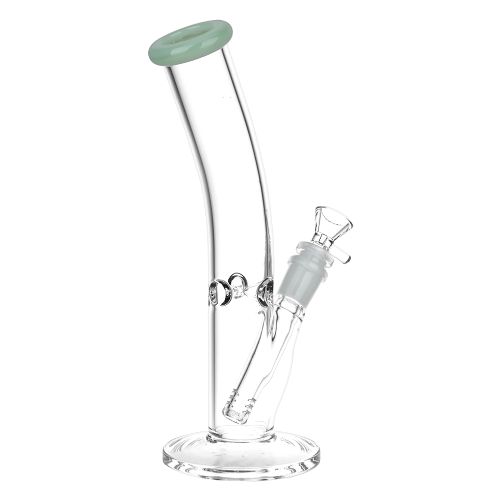 Classic Glass Bent Neck Straight Tube Bong | Medium Size | Back View