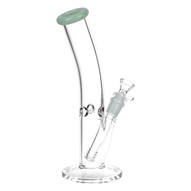 Classic Glass Bent Neck Straight Tube Bong | Medium Size | Back View