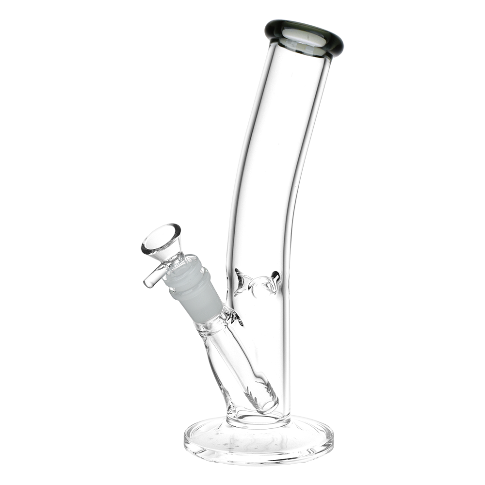 Classic Glass Bent Neck Straight Tube Bong | Medium Size | Front View