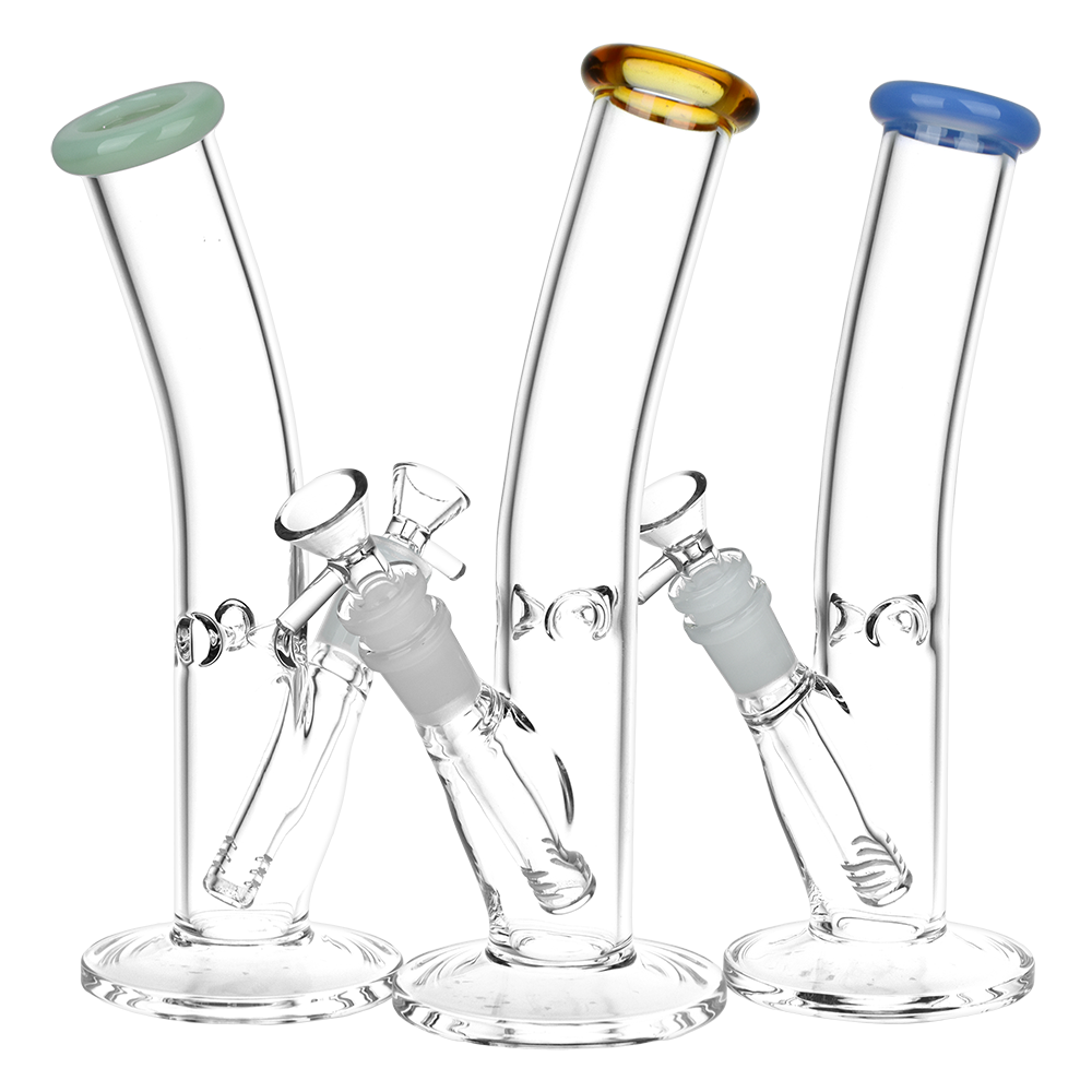 Classic Glass Bent Neck Straight Tube Bong | Medium Size | Group