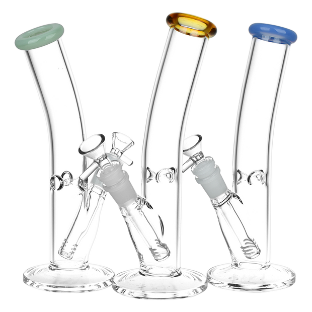 Classic Glass Bent Neck Straight Tube Bong | Medium Size | Group