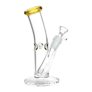 Classic Glass Bent Neck Straight Tube Bong | Small Size | Back View