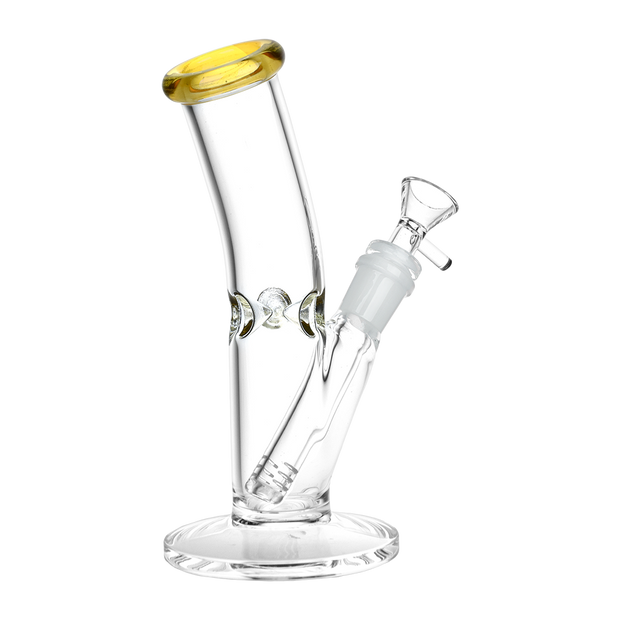 Classic Glass Bent Neck Straight Tube Bong | Small Size | Back View
