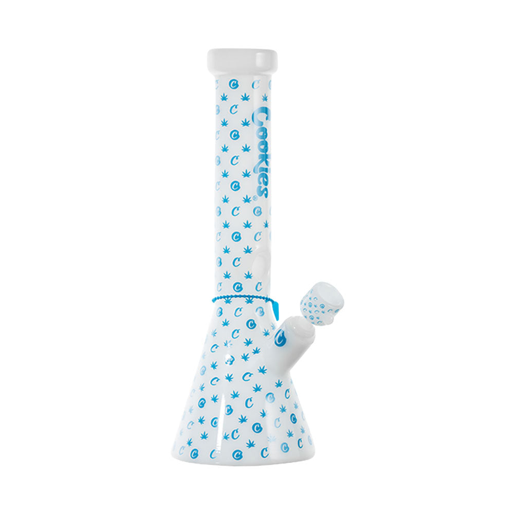 Cookies V Beaker Bong | Blue & White | Side