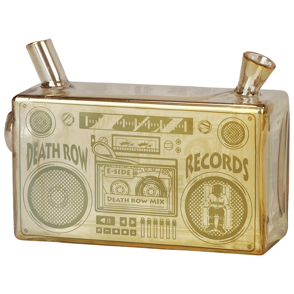 Death Row Records Boom Box Blunt Bubbler | Gold Front View
