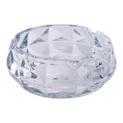 Exquisite Faceted Glass Ashtray | Clear | Side View