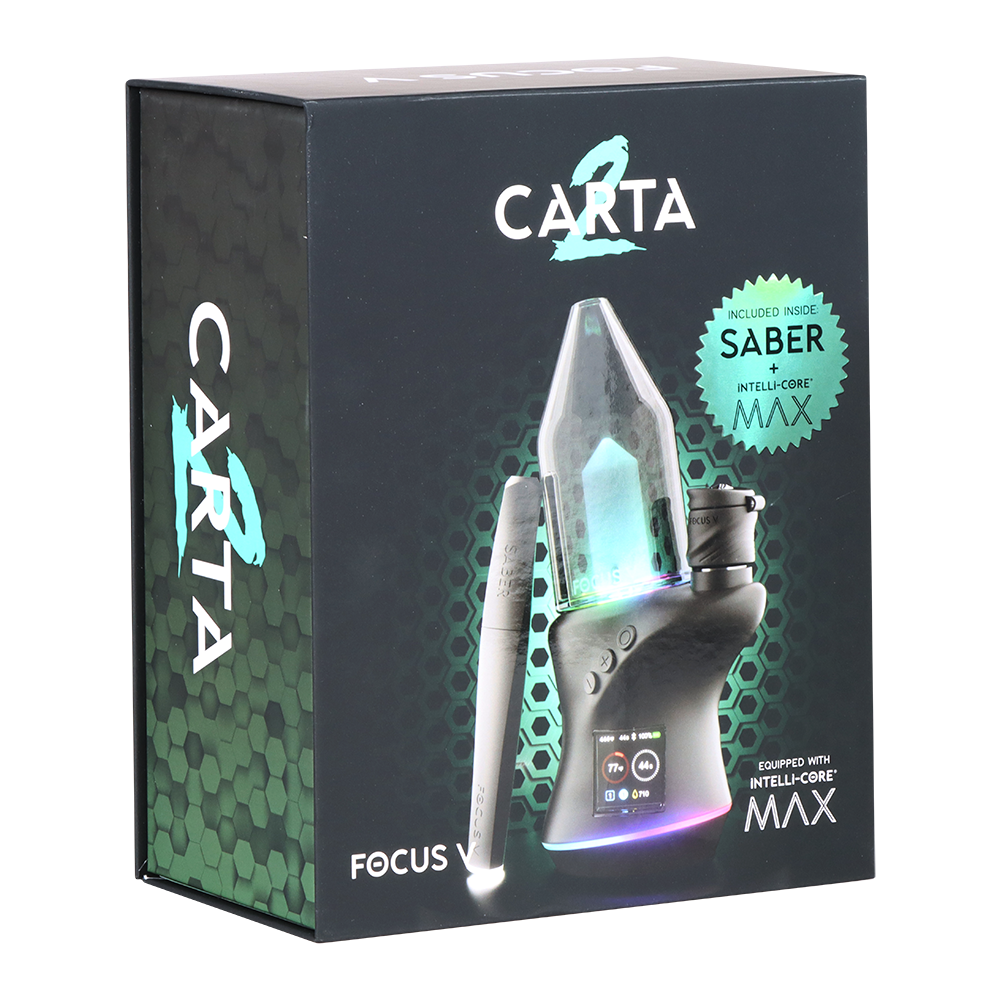 Focus V Carta 2 MAX Electric Dab Rig & Saber Hot Knife Bundle | Packaging Front View