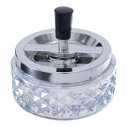 Gem-Cut Glass Spinning Ashtray | Pearl | Top View