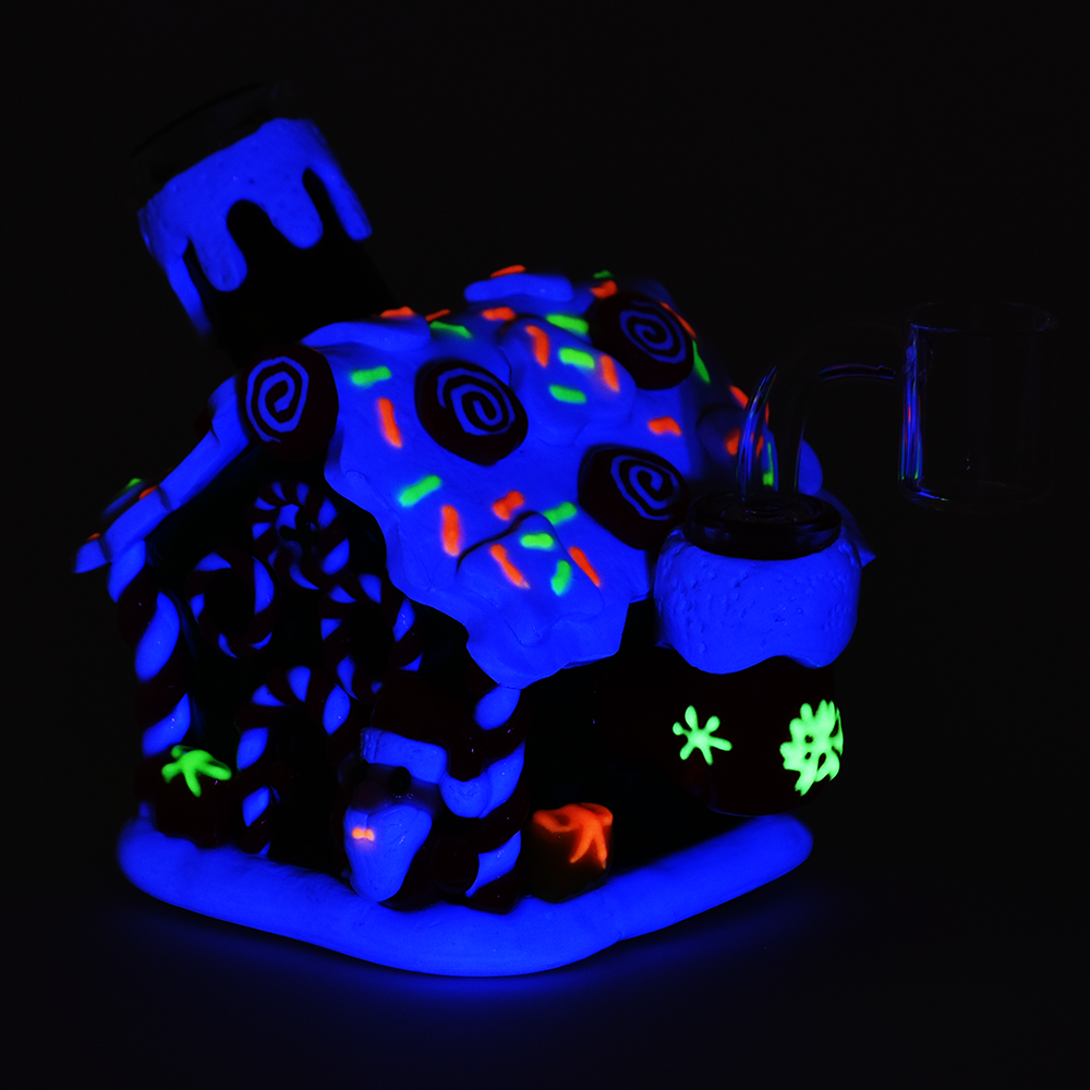 Gingerbread House Dab Rig | Glow In The Dark Accents