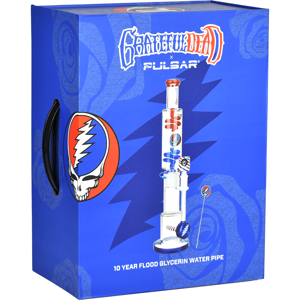 Grateful Dead x Pulsar 10 Year Flood Glycerin Stacker Bong Set | Packaging