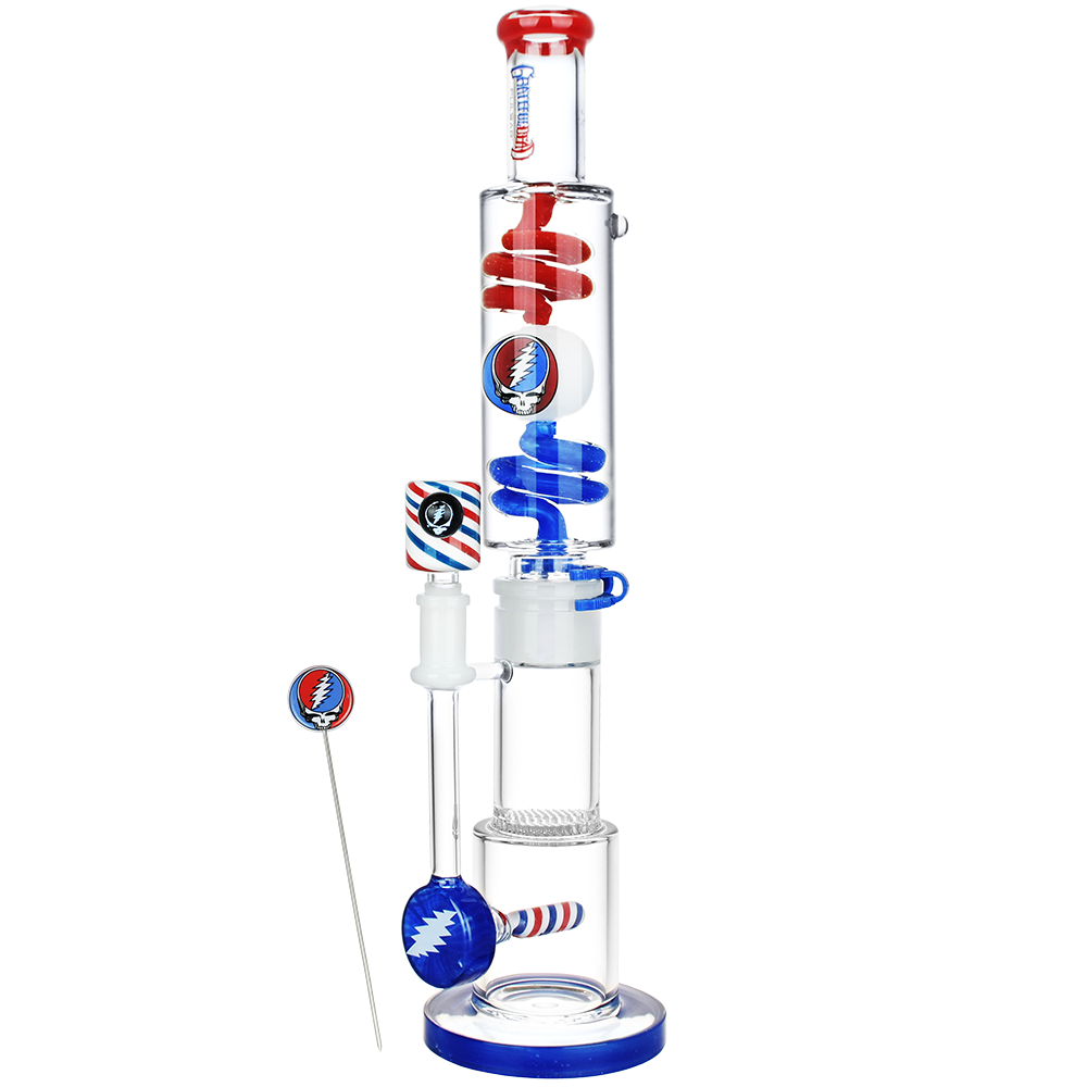 Grateful Dead x Pulsar 10 Year Flood Glycerin Stacker Bong Set | Alt Side View