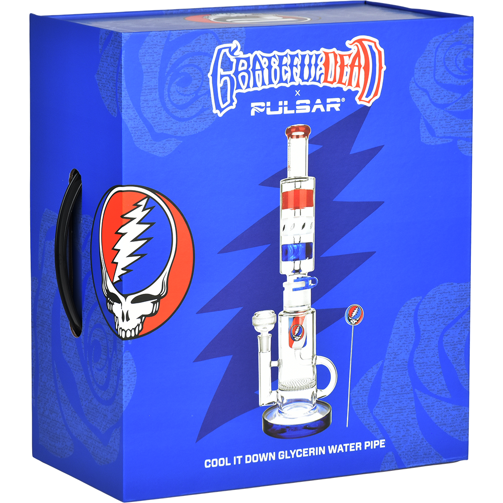 Grateful Dead x Pulsar Cool It Down Glycerin Stacker Bong Set | Packaging