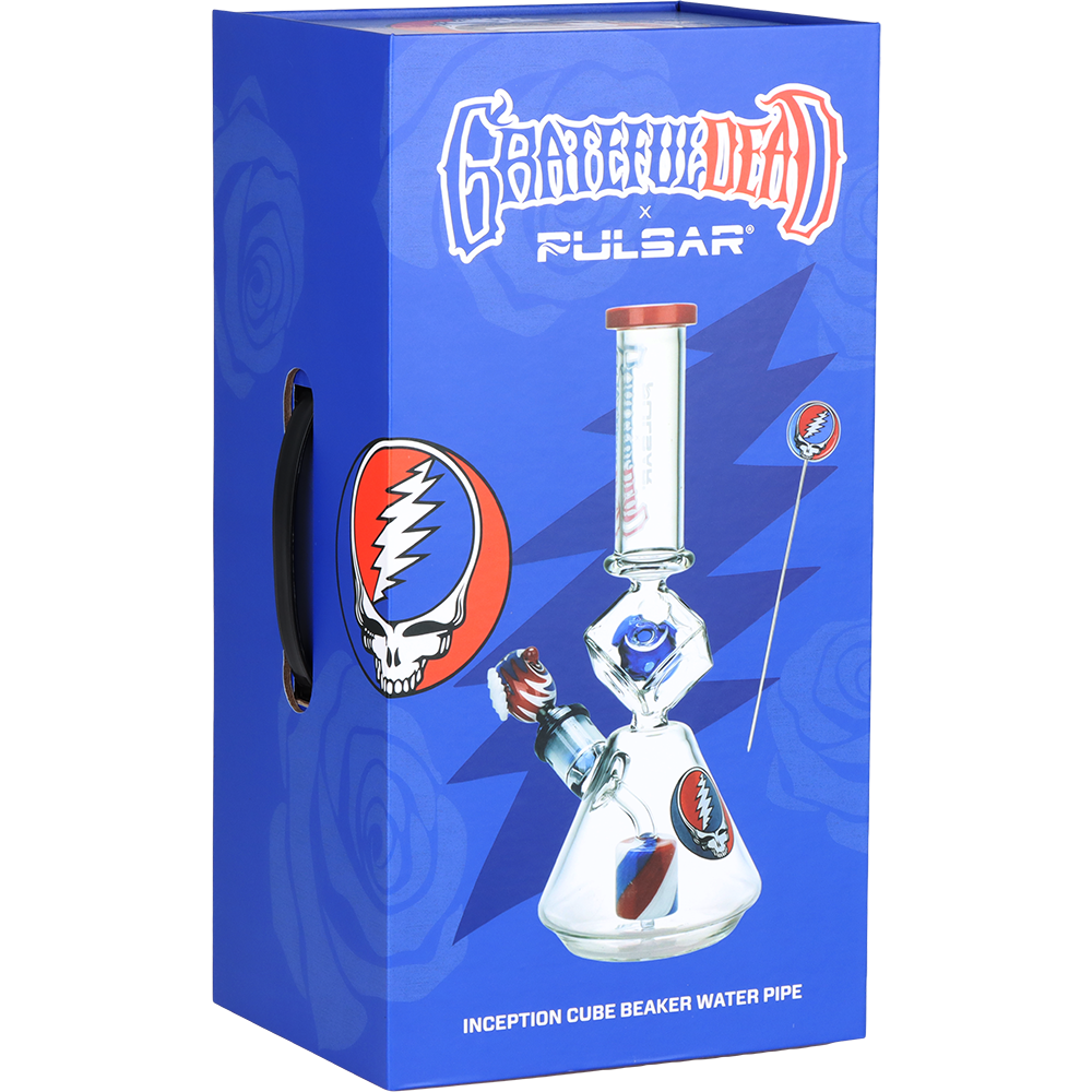 Grateful Dead x Pulsar Inception Cube Beaker Bong Set | Gift Box Packaging