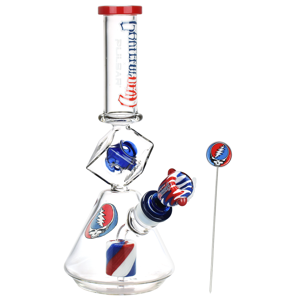 Grateful Dead x Pulsar Inception Cube Beaker Bong Set | Front View