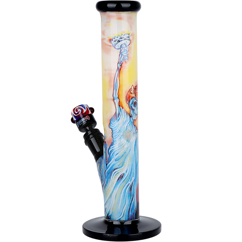 Grateful Dead x Pulsar Inside Print Straight Tube Bong | Freedom's Torch | Back View