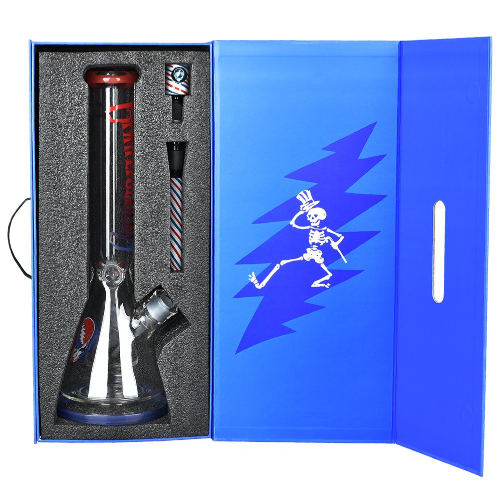 Grateful Dead x Pulsar Liberty Beaker Bong | Packaging Open View