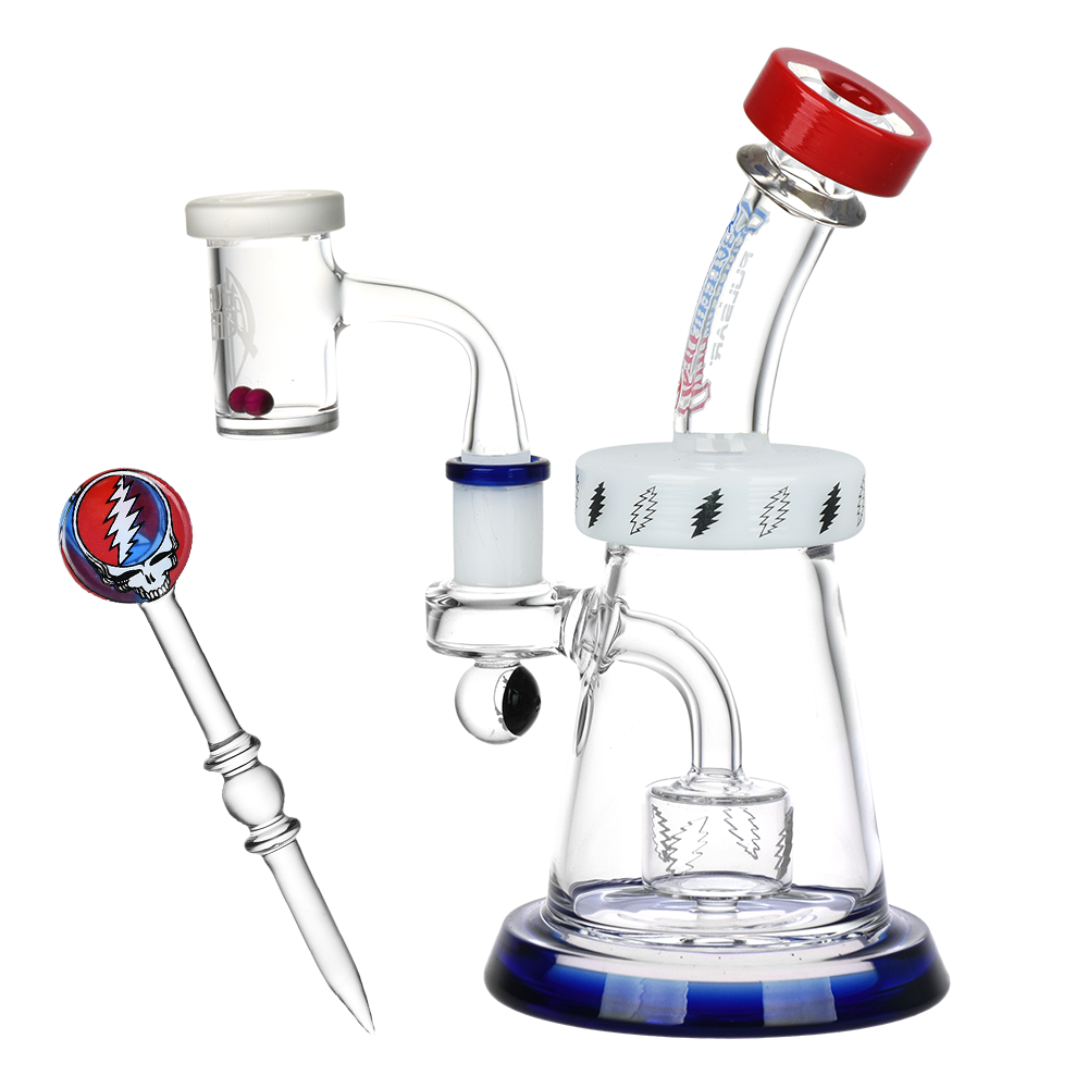 Grateful Dead x Pulsar Lightning Bell Dab Rig Set | Back View