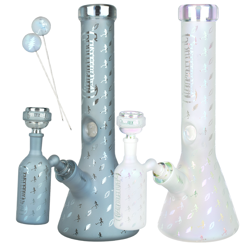 Grateful Dead x Pulsar Lightning Skellies Beaker Bong Set | Group