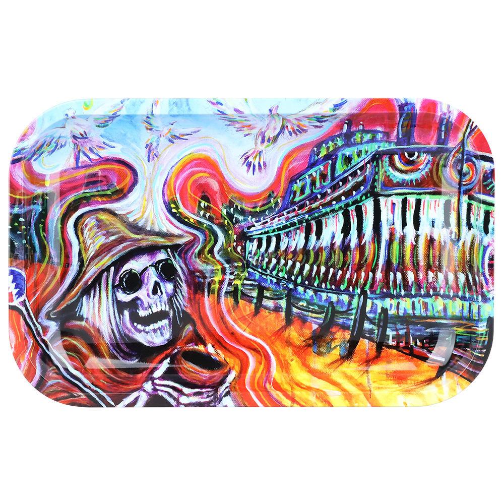 Grateful Dead x Pulsar Metal Rolling Tray | Steamboat | Front View