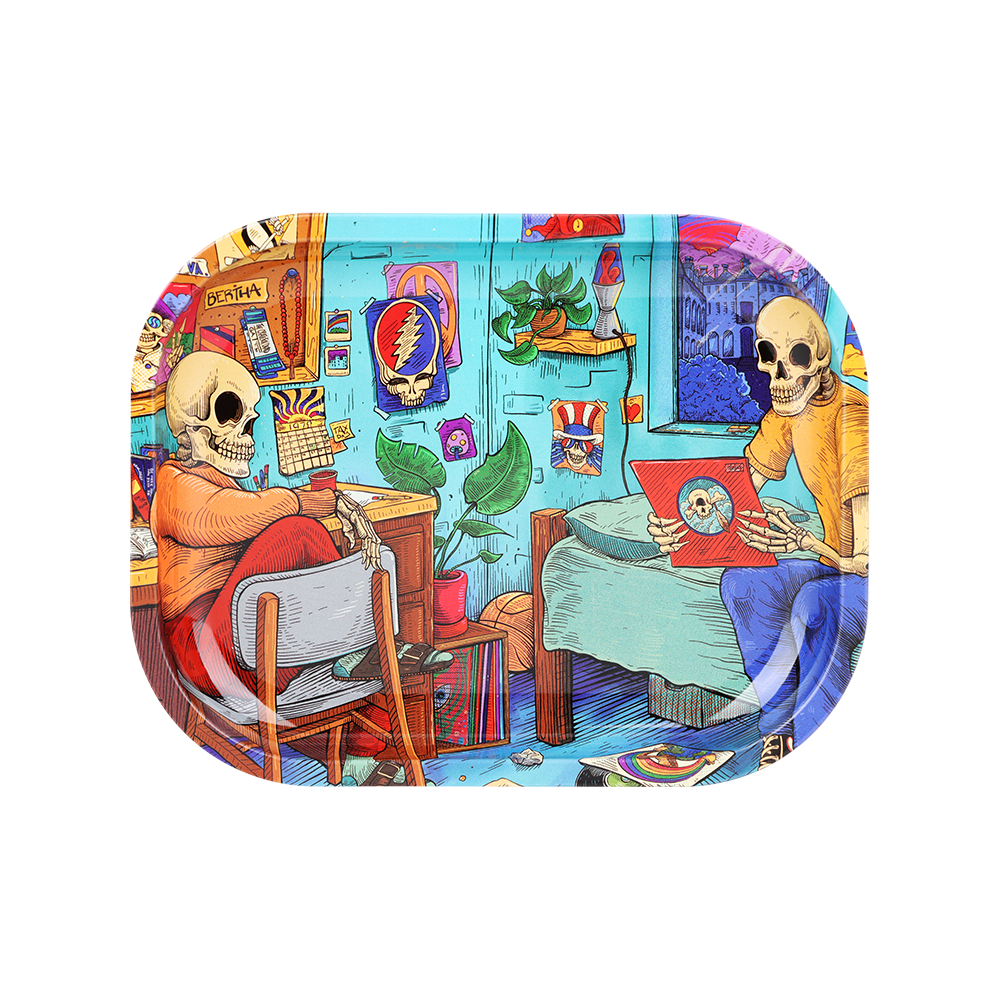 Grateful Dead x Pulsar Mini Metal Rolling Tray | Deadhead Dorm | Front View