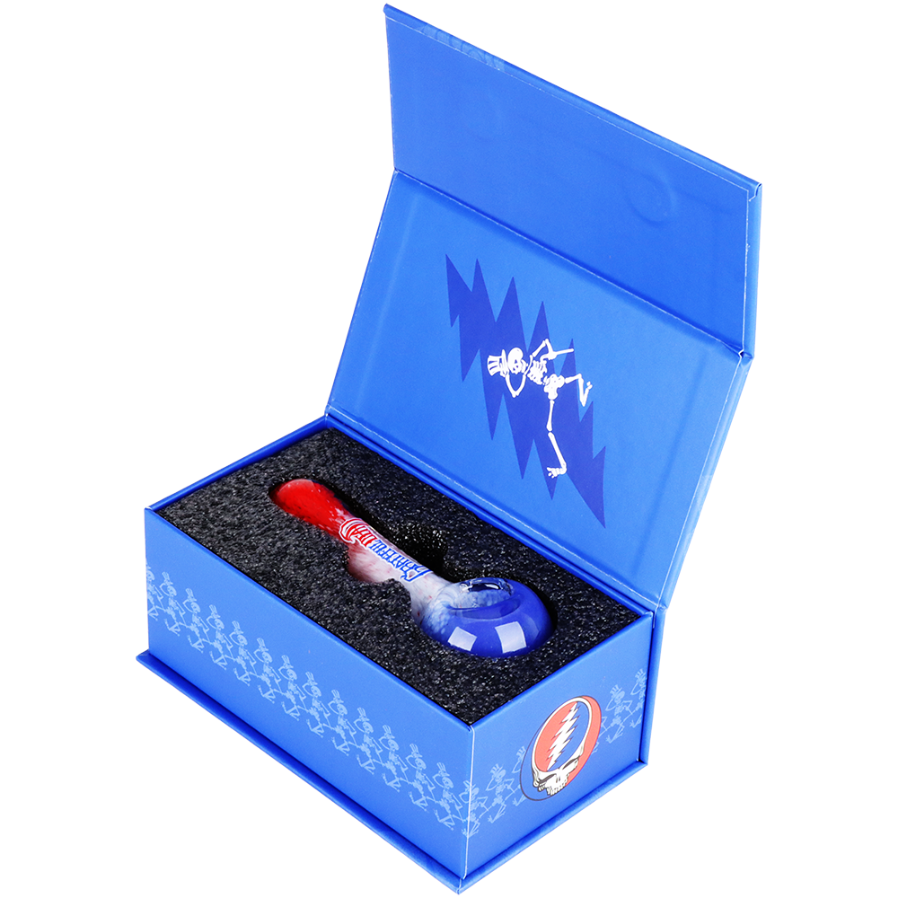 Grateful Dead x Pulsar Spoon Pipe | Grateful Frit | Gift Box Packaging Open View