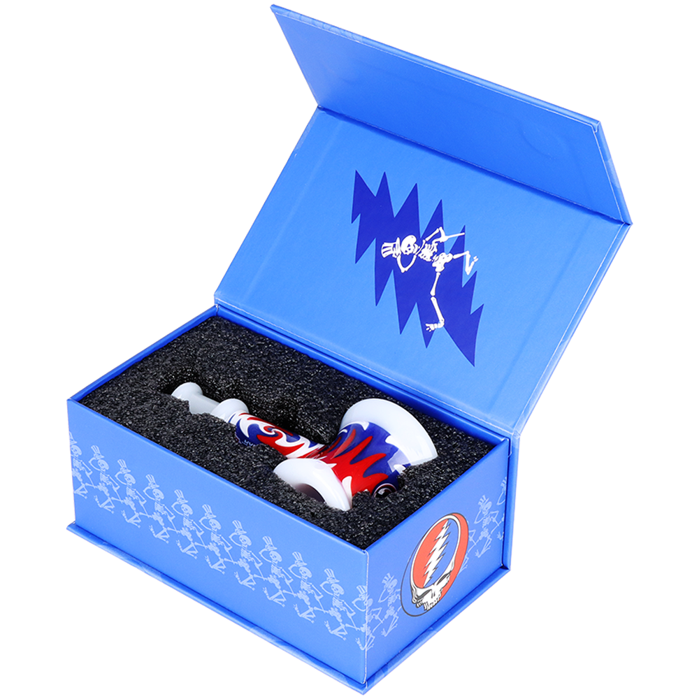 Grateful Dead x Pulsar Wig Wag Hammer Hand Pipe | Gift Box Packaging | Open View
