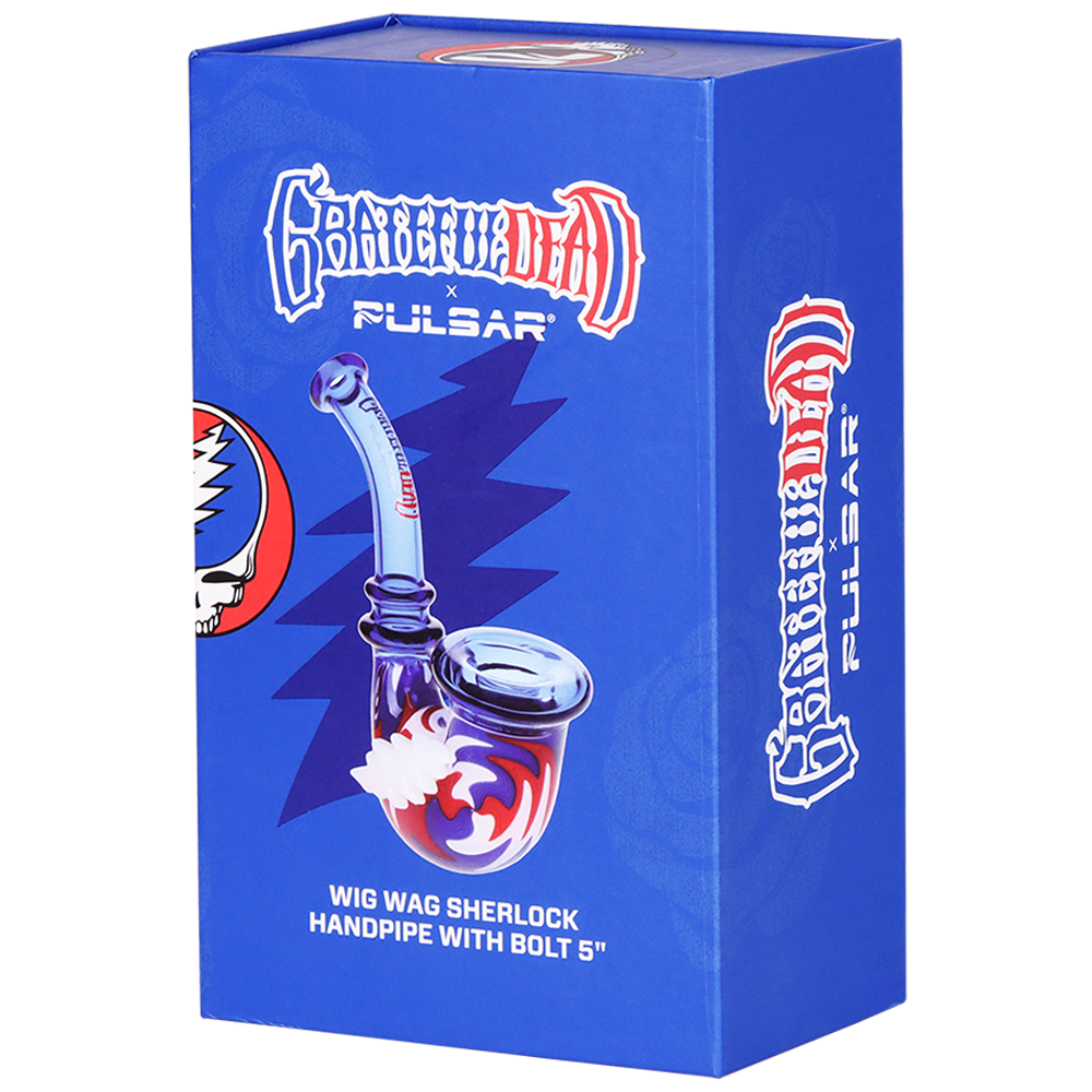 Grateful Dead x Pulsar Wig Wag Sherlock Pipe | Gift Box Packaging | Front View