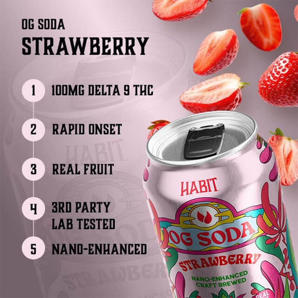 Habit D9 THC OG Soda | Strawberry | Information