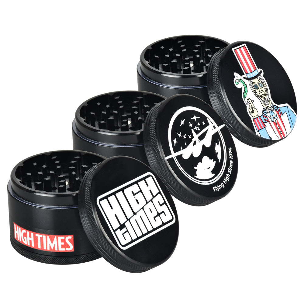 High Times® Black Metal Grinder | 4pc | 2.5" | Group