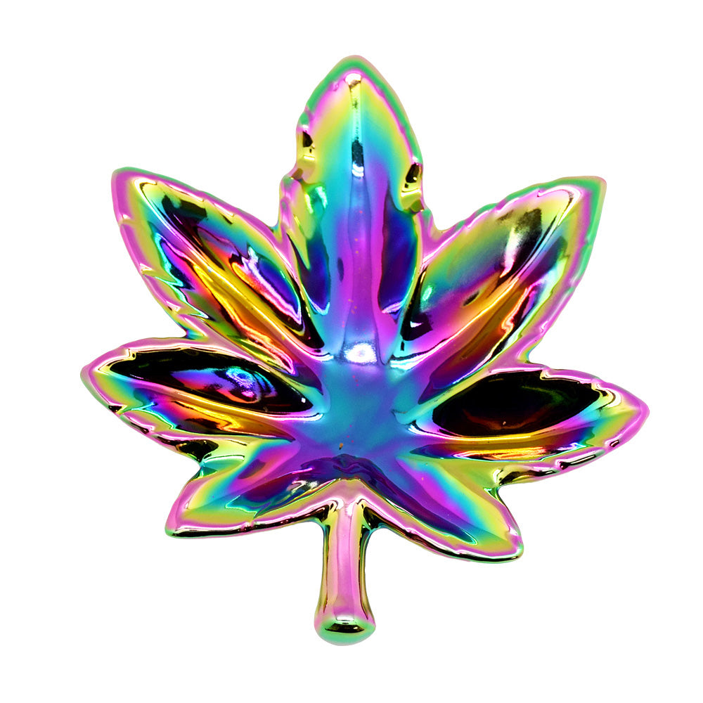 Iridescent Rainbow Leaf Ashtray