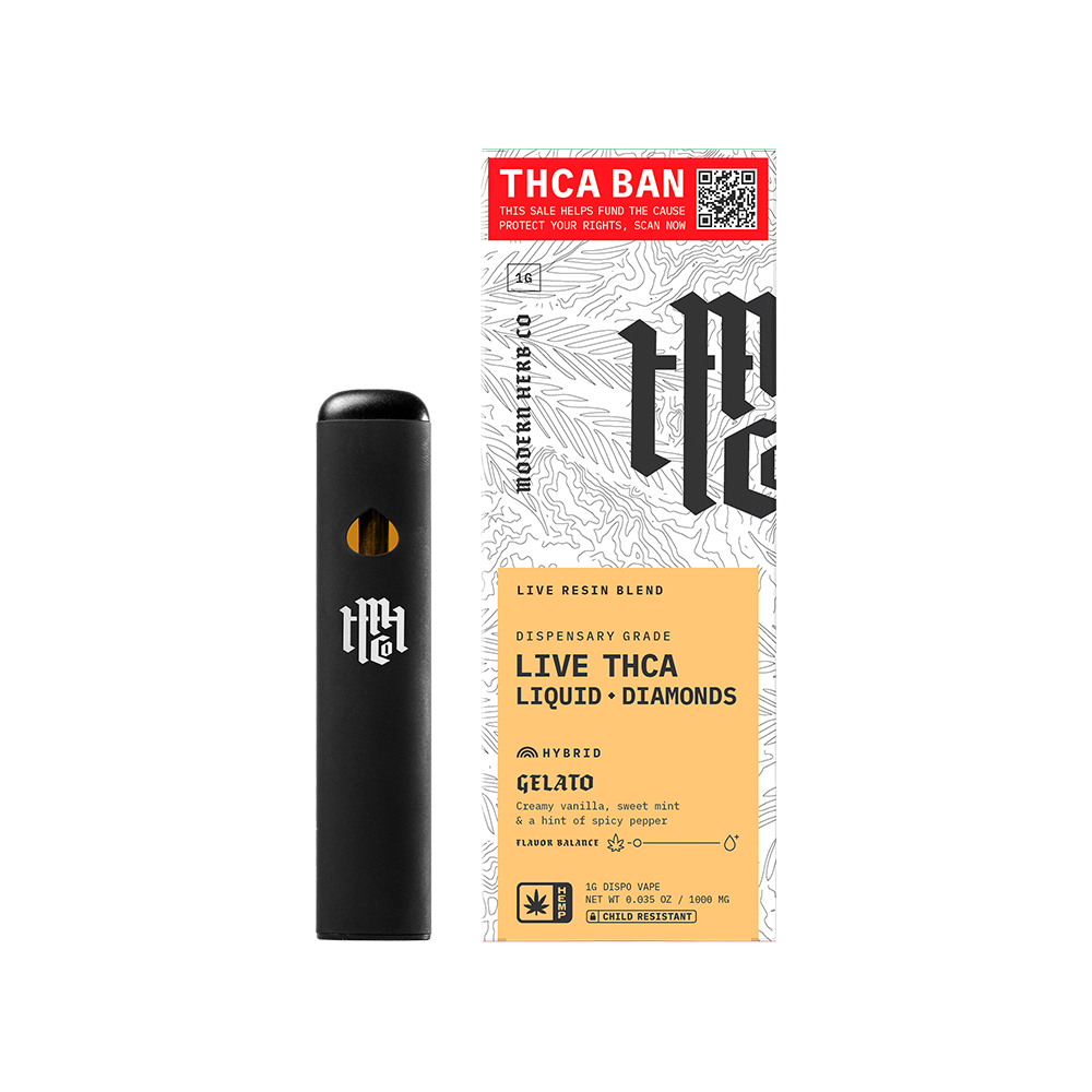 Modern Herb Co Liquid Diamonds THCA Disposable Vape | Gelato | 1 Gram