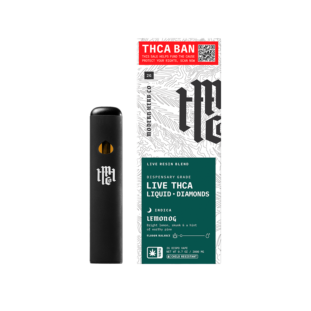 Modern Herb Co Liquid Diamonds THCA Disposable Vape | Lemon OG | 2 Gram