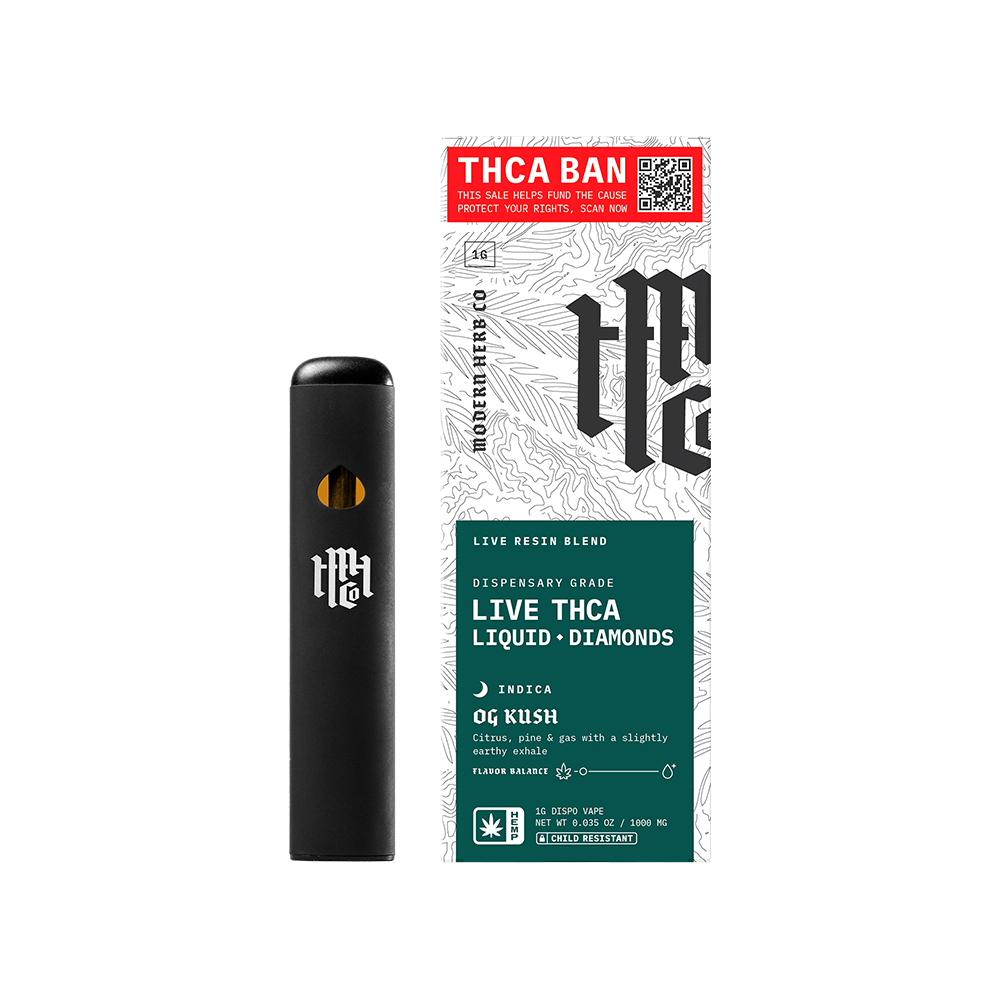 Modern Herb Co Liquid Diamonds THCA Disposable Vape | OG Kush | 1 Gram
