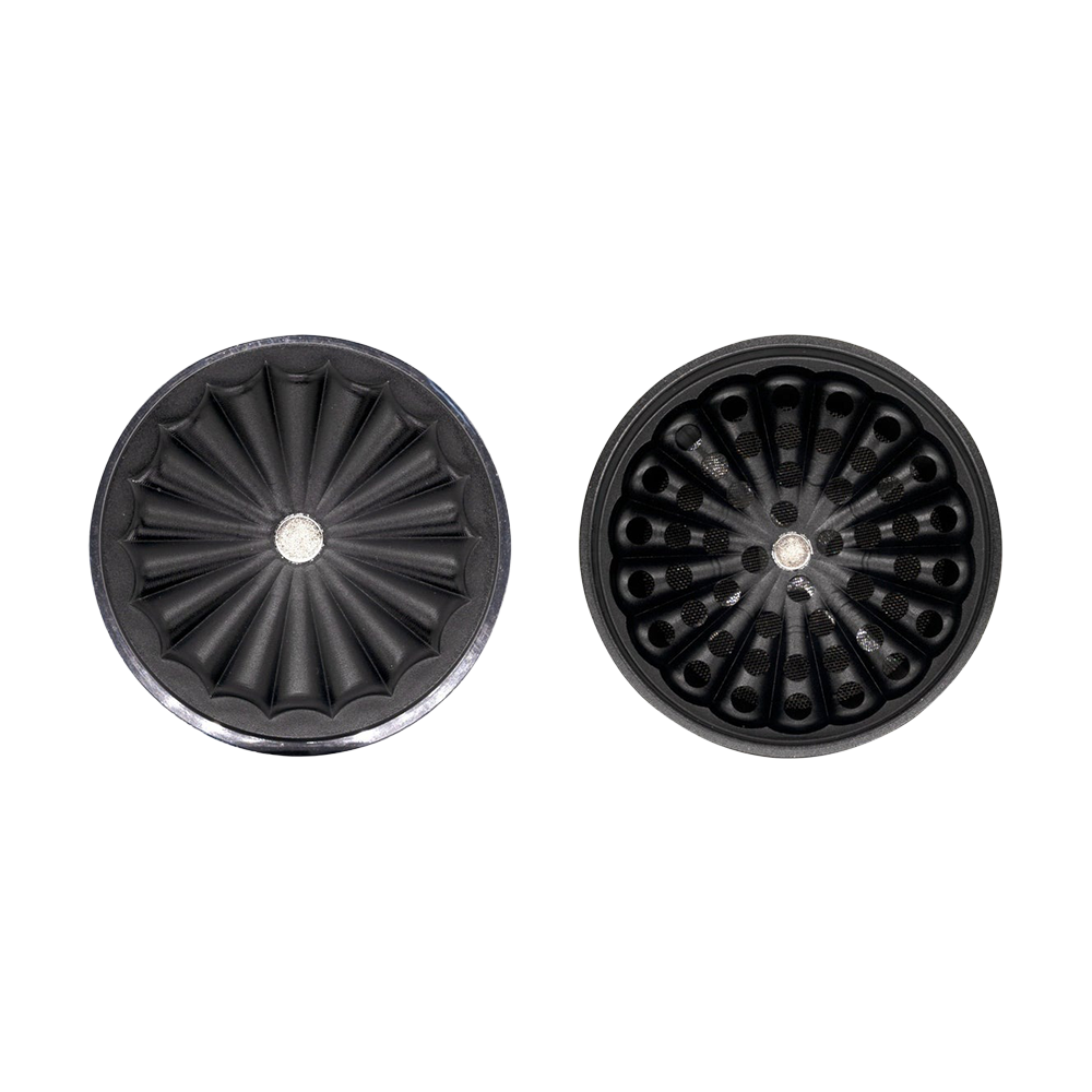 ONGROK Flower Petal Toothless Grinder | 2.2" | Black | Flower-Shaped Mill