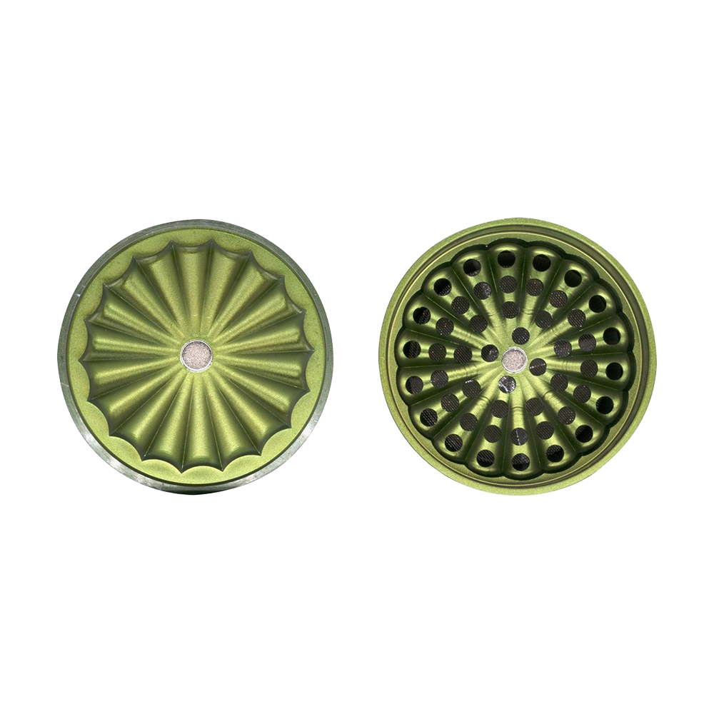 ONGROK Flower Petal Toothless Grinder | 2.2" | Green | Flower-Shaped Mill