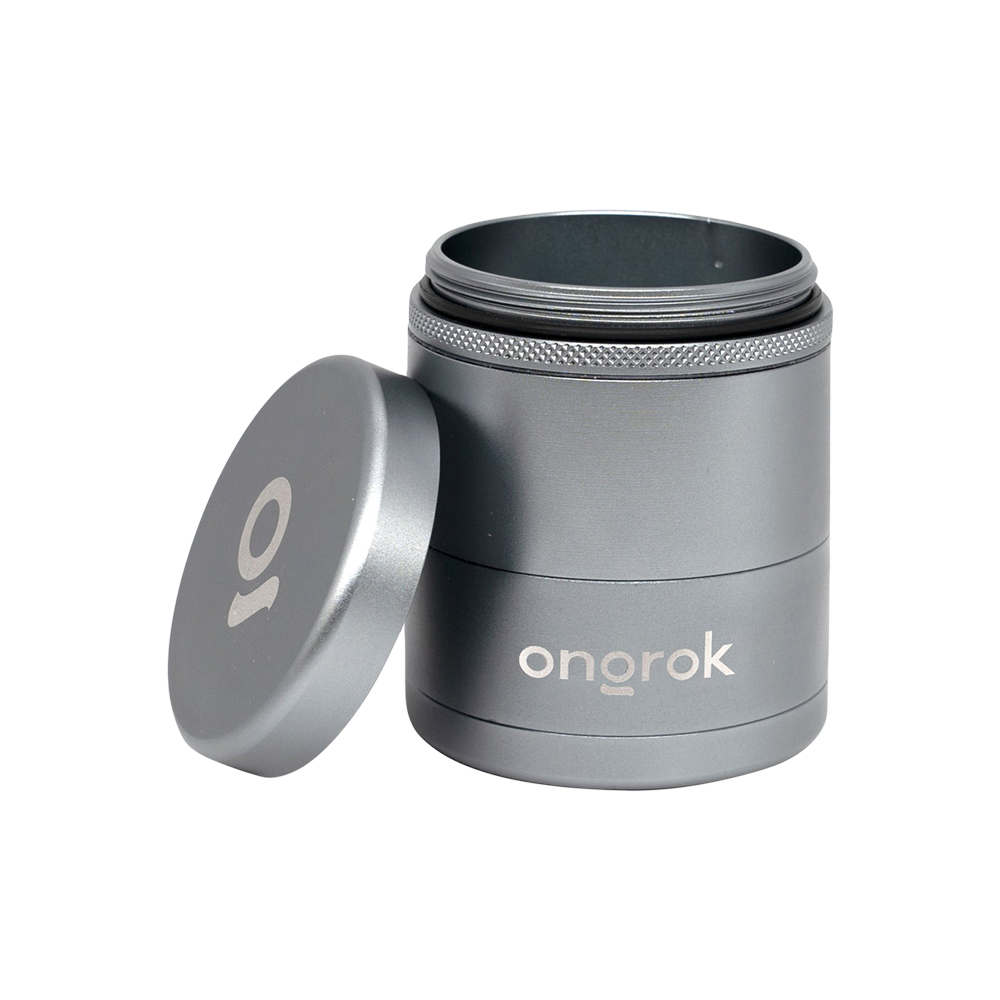 ONGROK Flower Petal Toothless Grinder | 2.2" | Silver | Open View