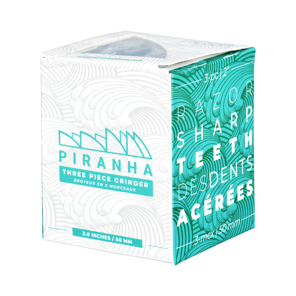 Piranha Aluminum Grinder | 3pc | 2" | Packaging