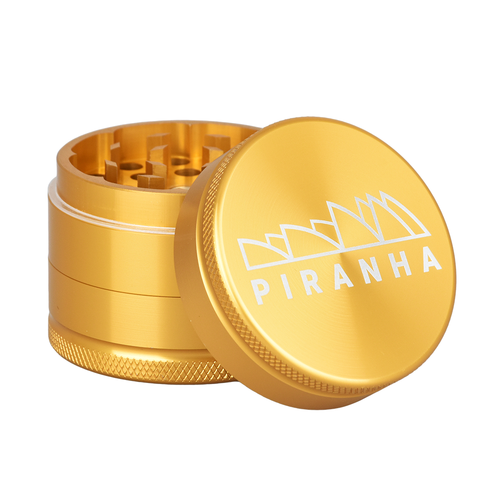 Piranha Aluminum Grinder | 3pc | 2" | Gold