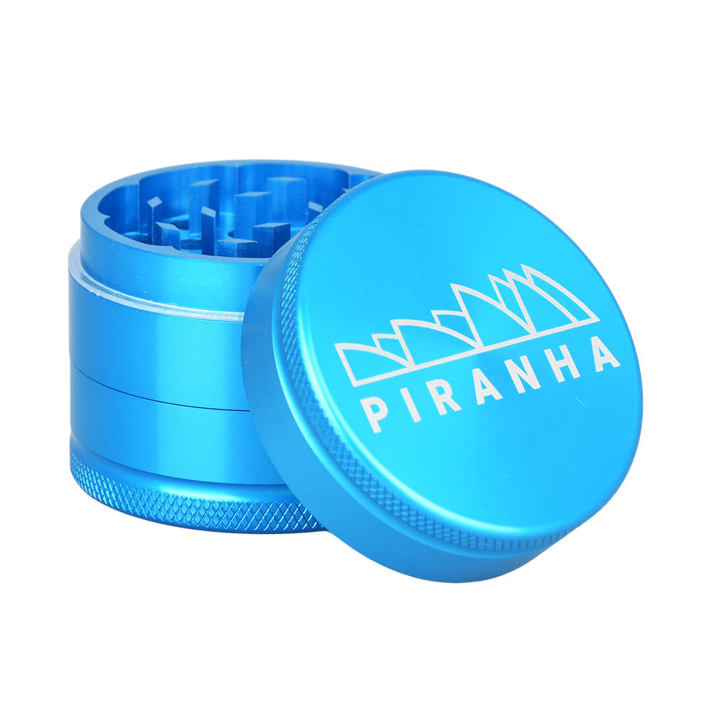 Piranha Aluminum Grinder | 3pc | 2" | Light Blue