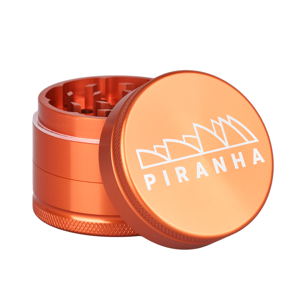 Piranha Aluminum Grinder | 3pc | 2" | Orange
