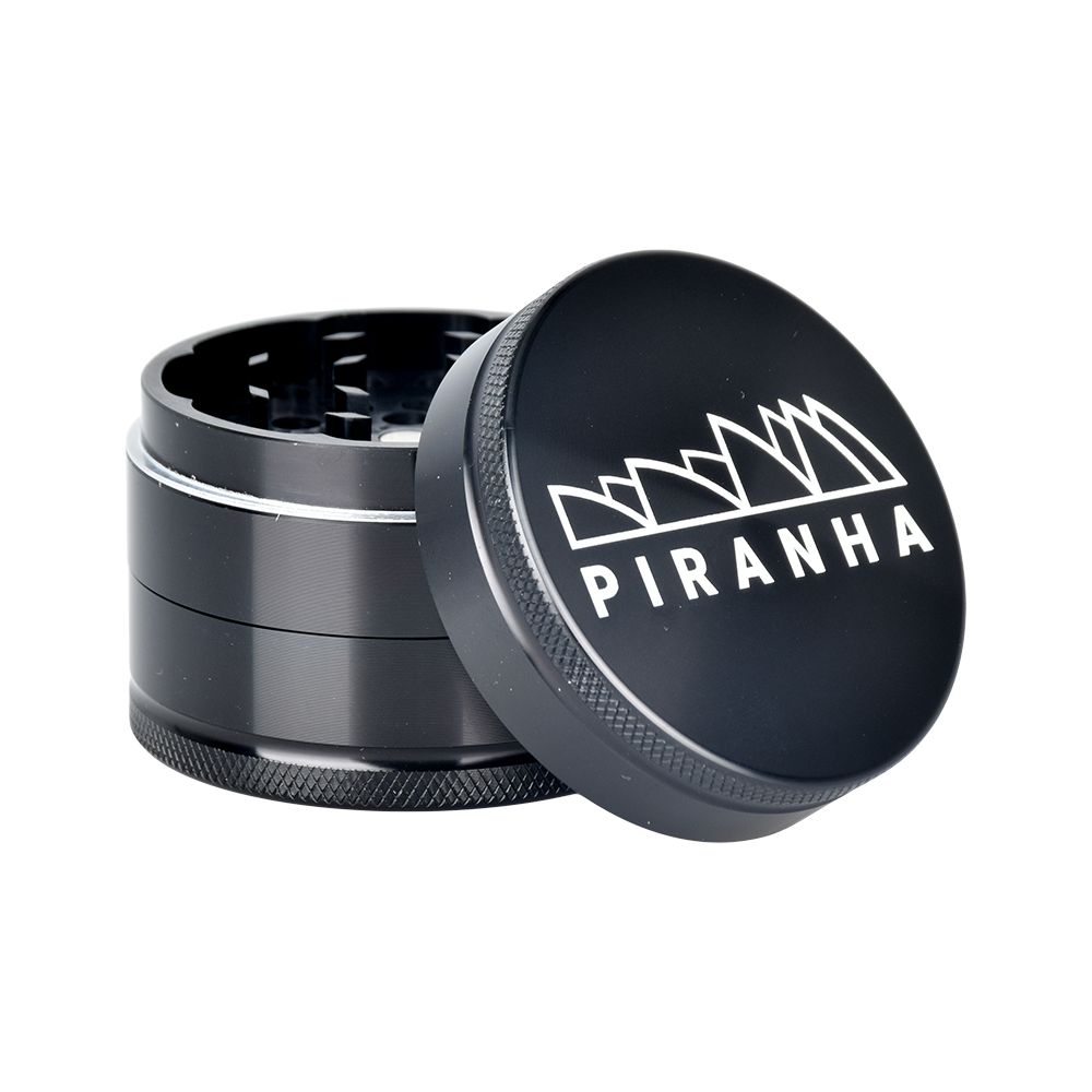 Piranha Aluminum Grinder | 3pc | 2.2" | Black