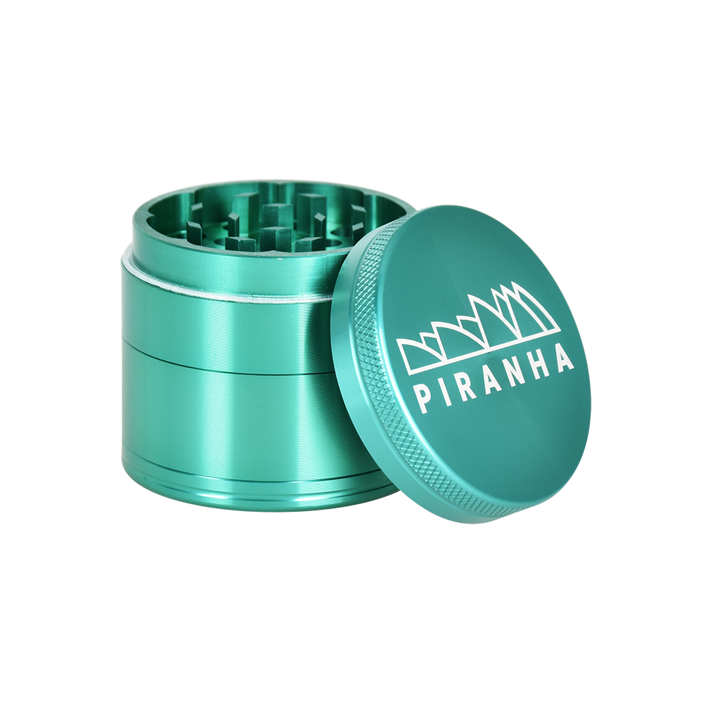 Piranha Aluminum Grinder | 4pc | 2" | Turquoise