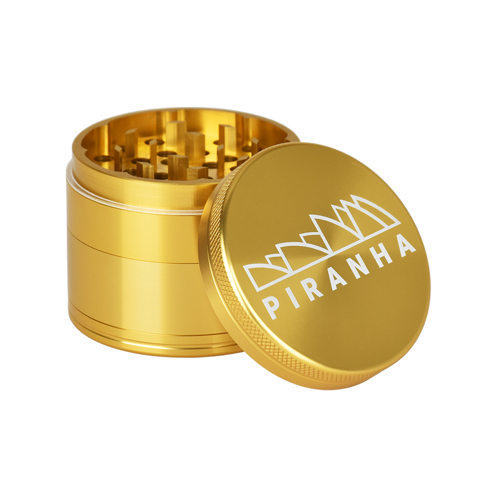 Piranha Aluminum Grinder | 4pc | 2.2" | Gold