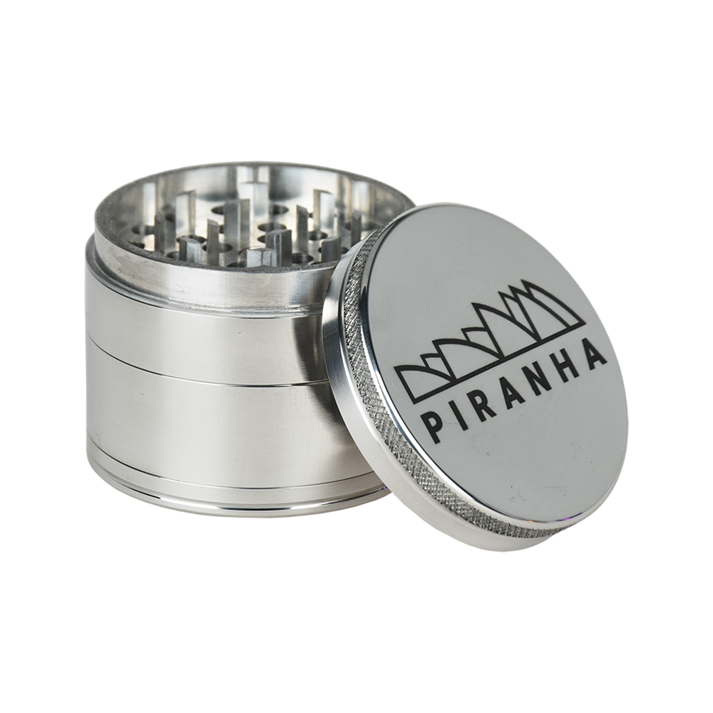 Piranha Aluminum Grinder | 4pc | 2.2" | Silver